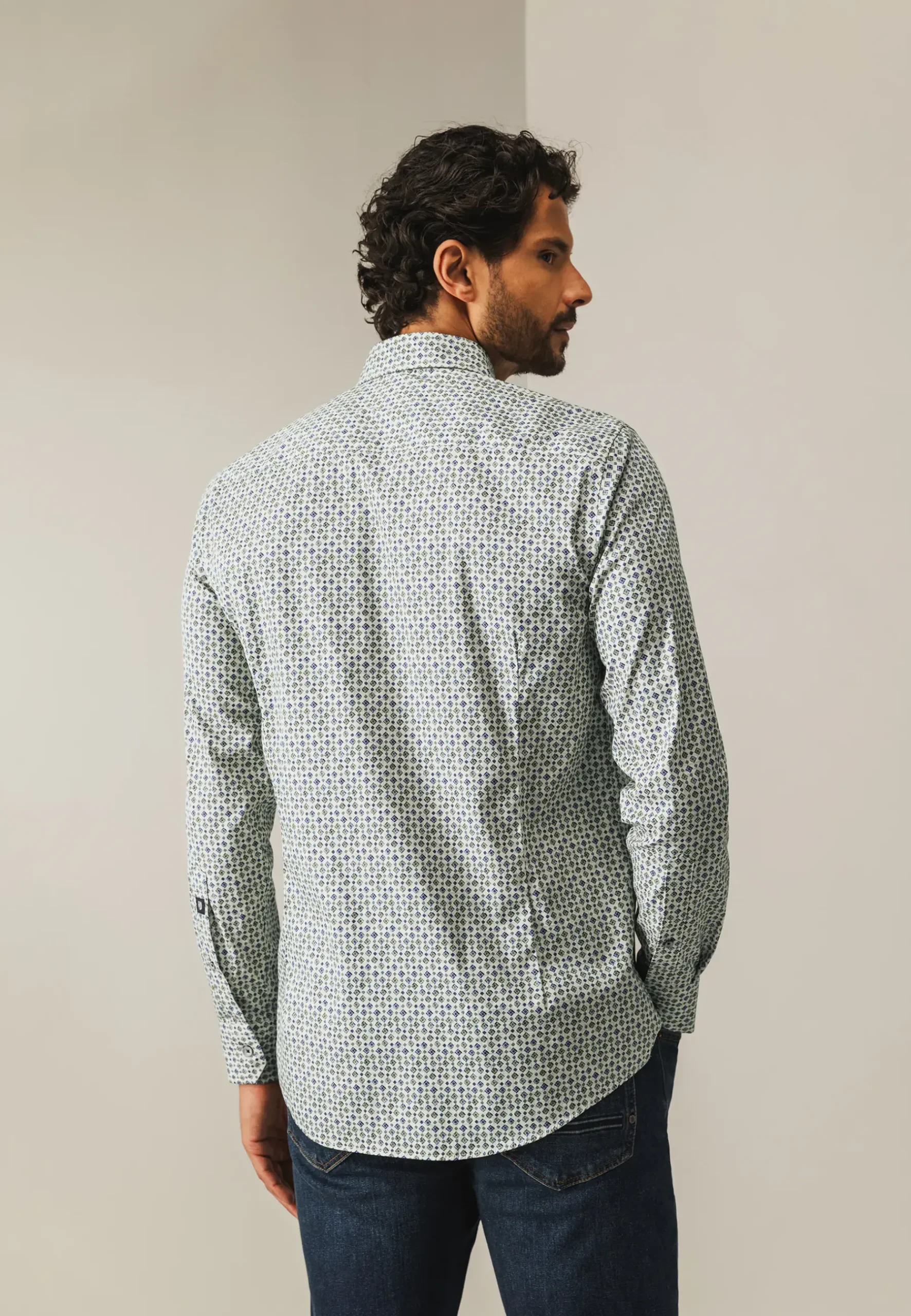 New Poplin overhemd met all-over print Overhemden