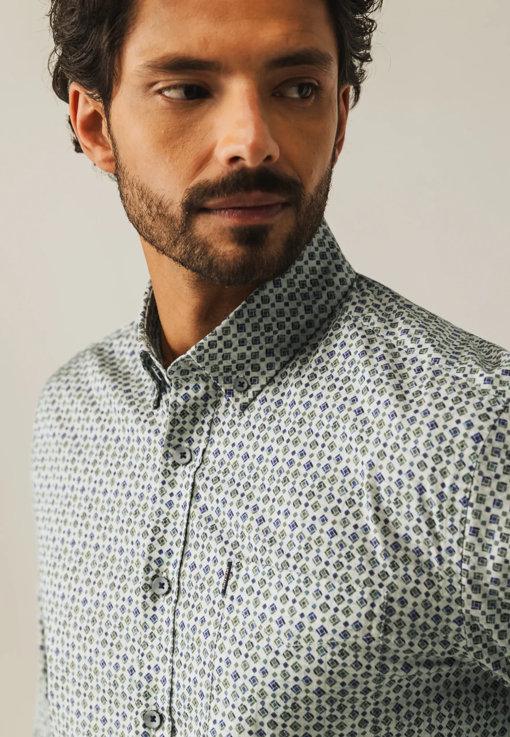 New Poplin overhemd met all-over print Overhemden