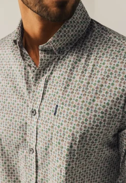 New Poplin overhemd met all-over print Overhemden
