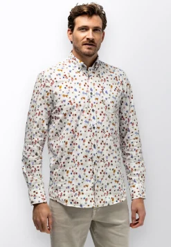 Clearance Poplin overhemd met bloemenprint Overhemden