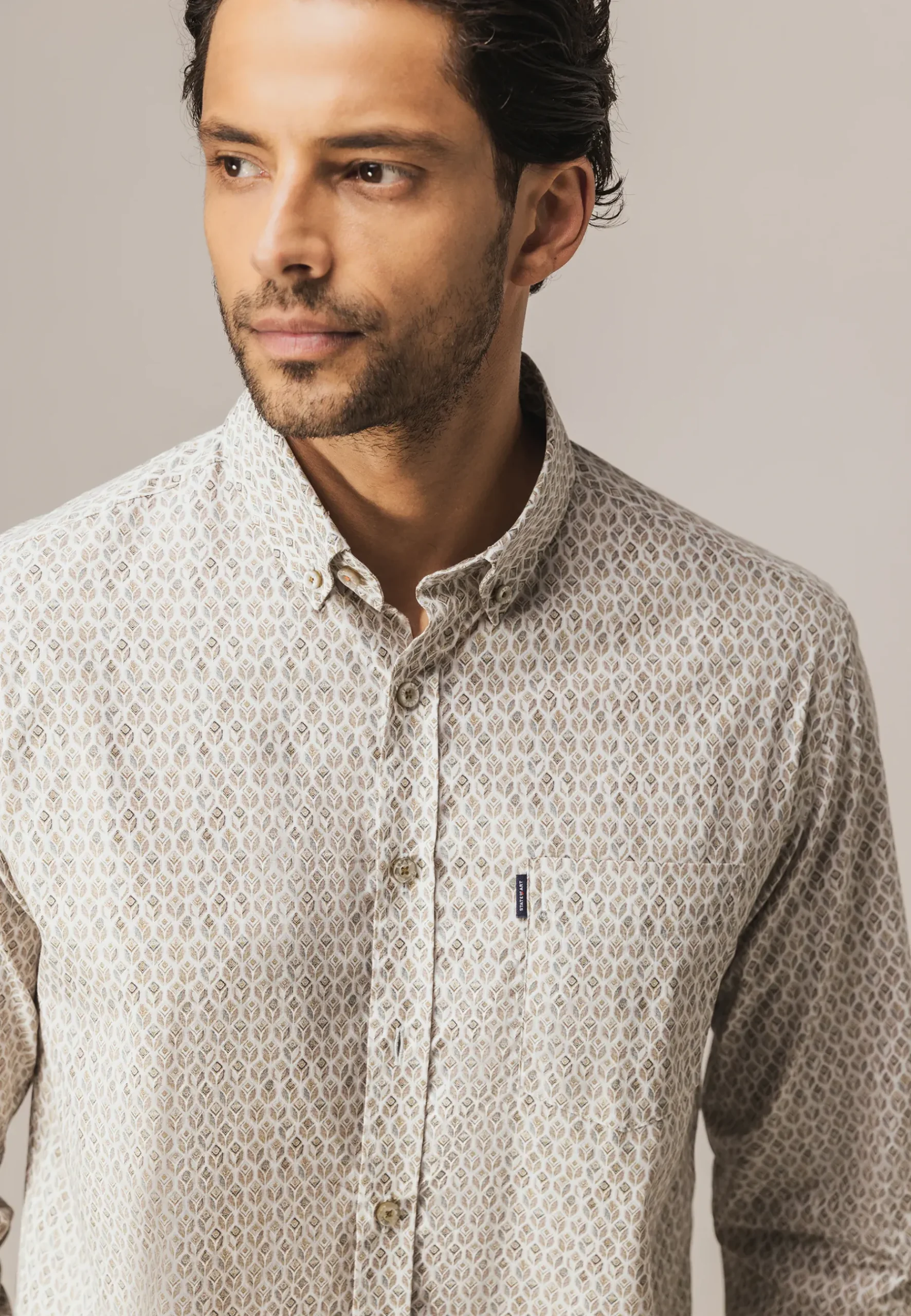 Hot Poplin overhemd met geometrische print Overhemden