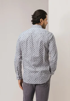 Poplin overhemd met streepdessin Overhemden