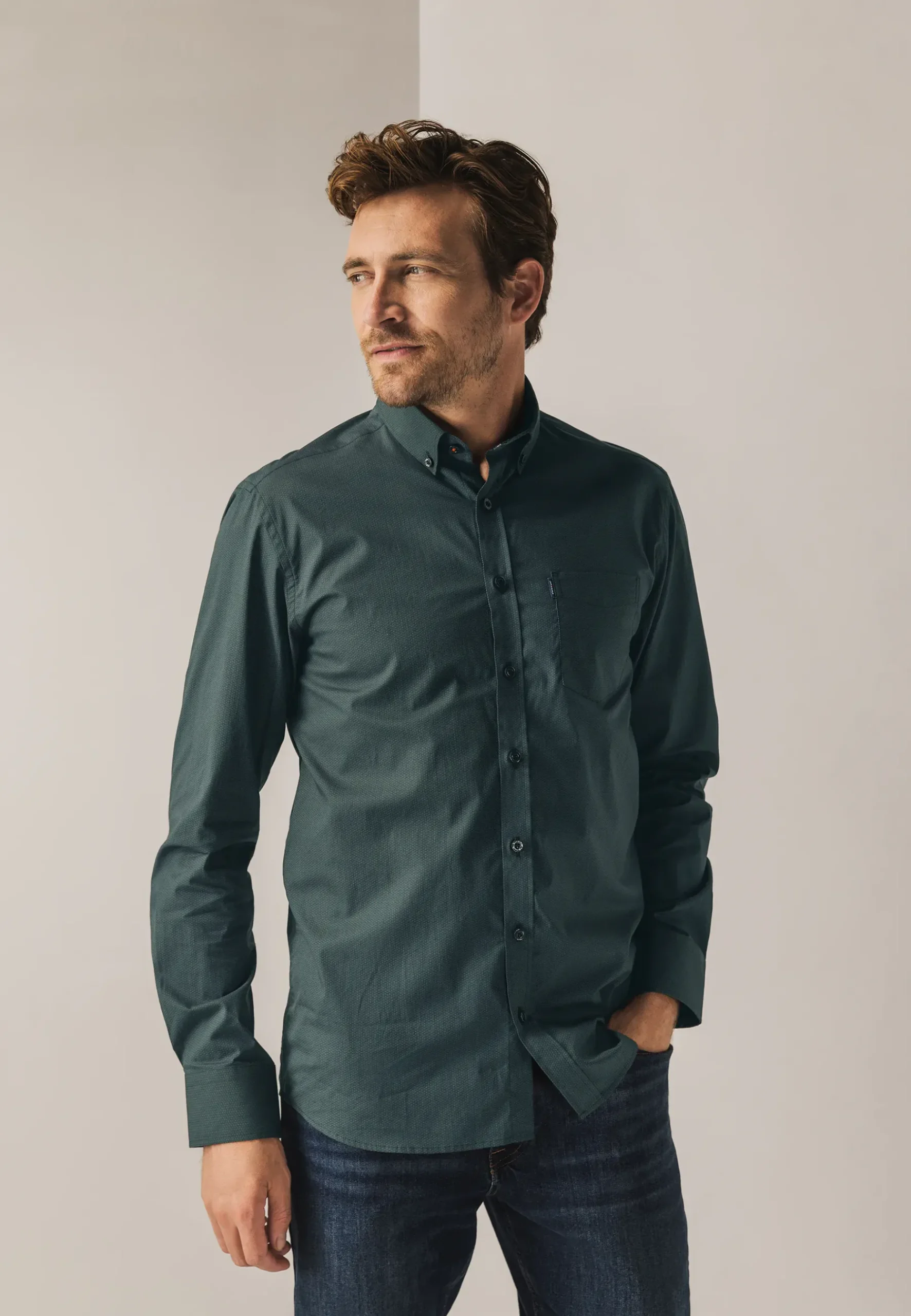 Regular fit overhemd met all-over print Overhemden