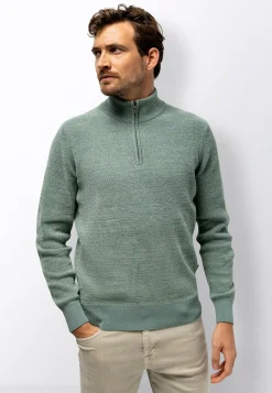 New Ribgebreide trui met blinde halve rits Truien