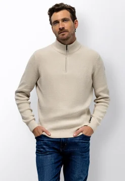 Discount Ribgebreide trui met blinde halve rits Truien