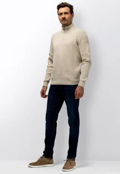 Discount Ribgebreide trui met blinde halve rits Truien