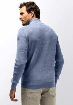 Outlet Ribgebreide trui met blinde halve rits Truien