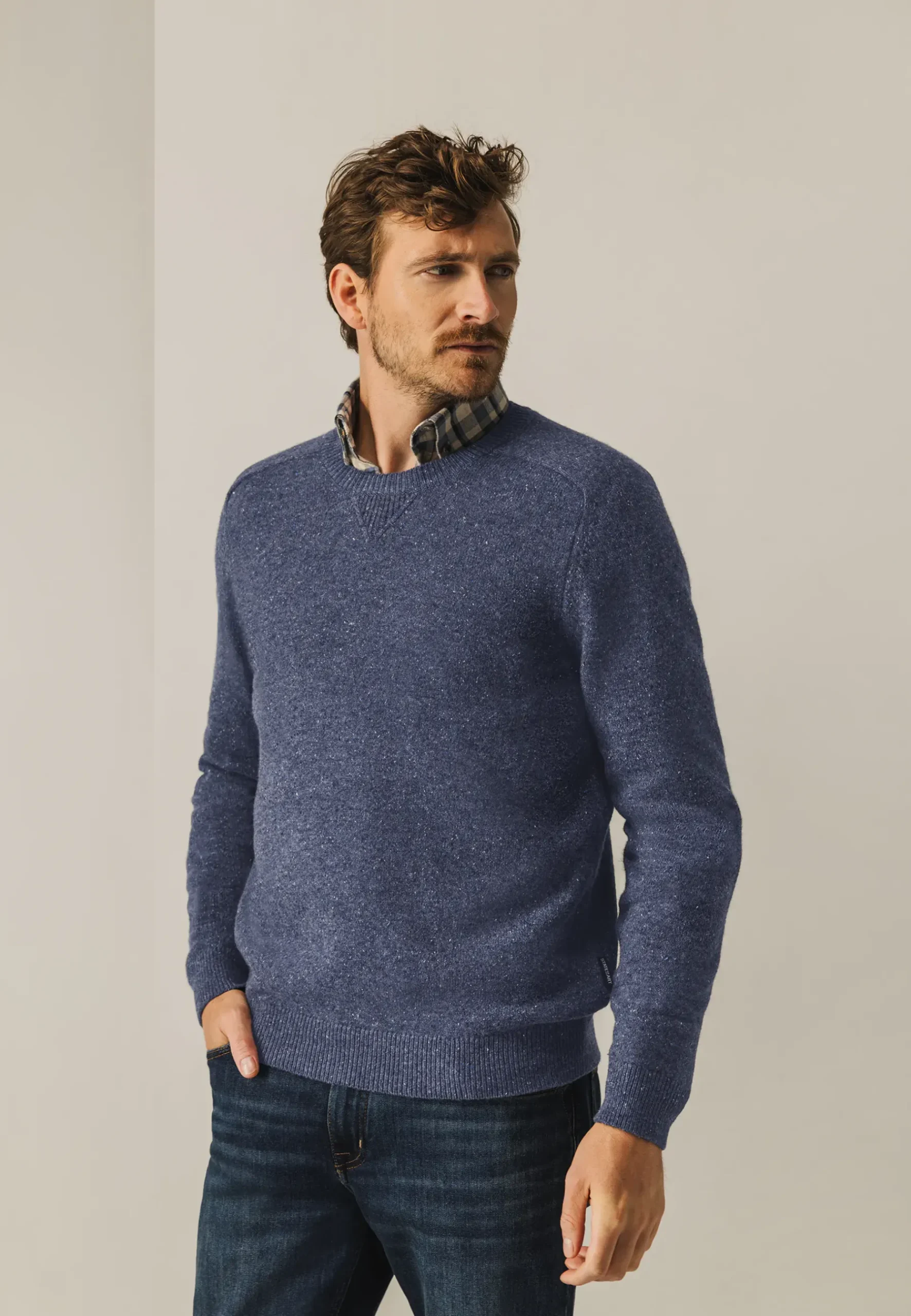 Clearance Ronde hals trui van tweedgaren Truien