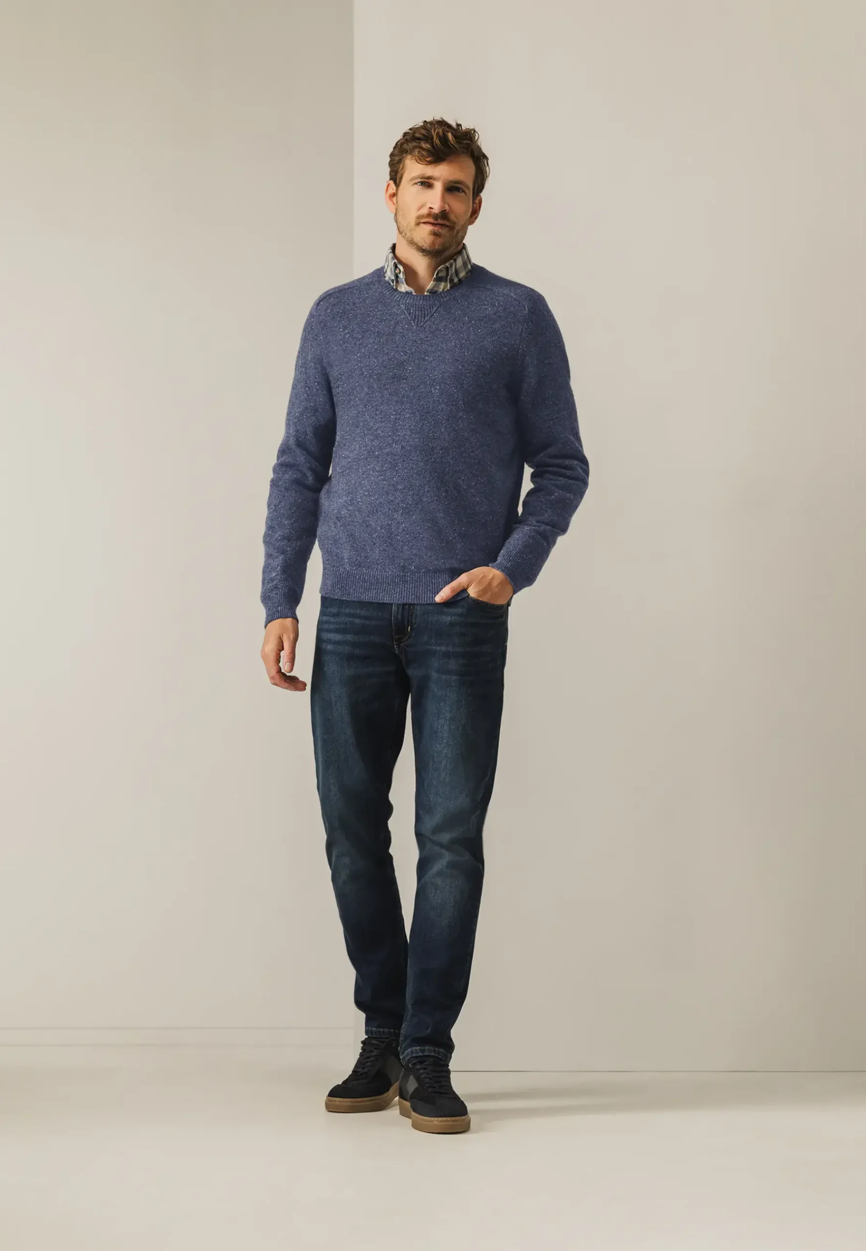 Clearance Ronde hals trui van tweedgaren Truien