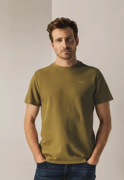 Hot Ronde hals T-shirt met structuurpatroon T-Shirts