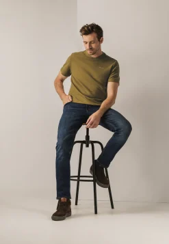 Hot Ronde hals T-shirt met structuurpatroon T-Shirts