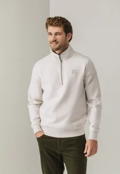 New Sweatshirt met halve rits en fancy details Truien