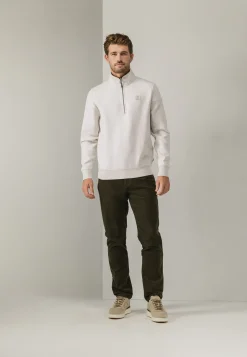 New Sweatshirt met halve rits en fancy details Truien