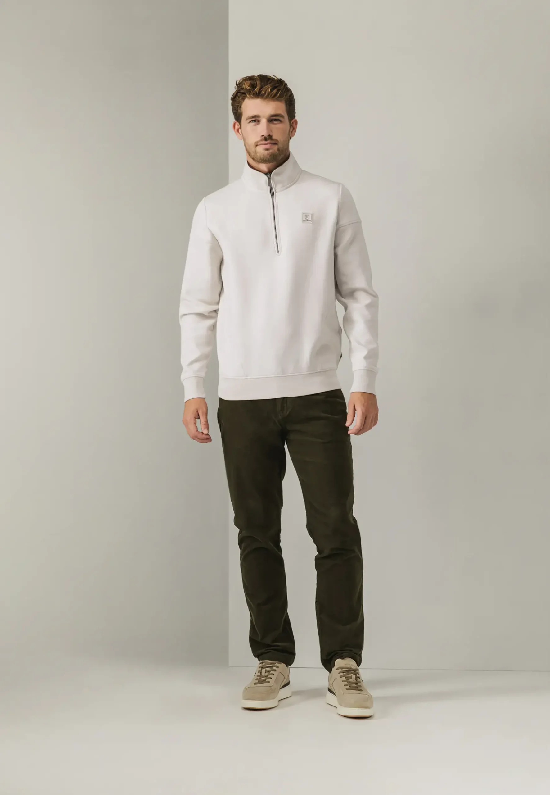 New Sweatshirt met halve rits en fancy details Truien