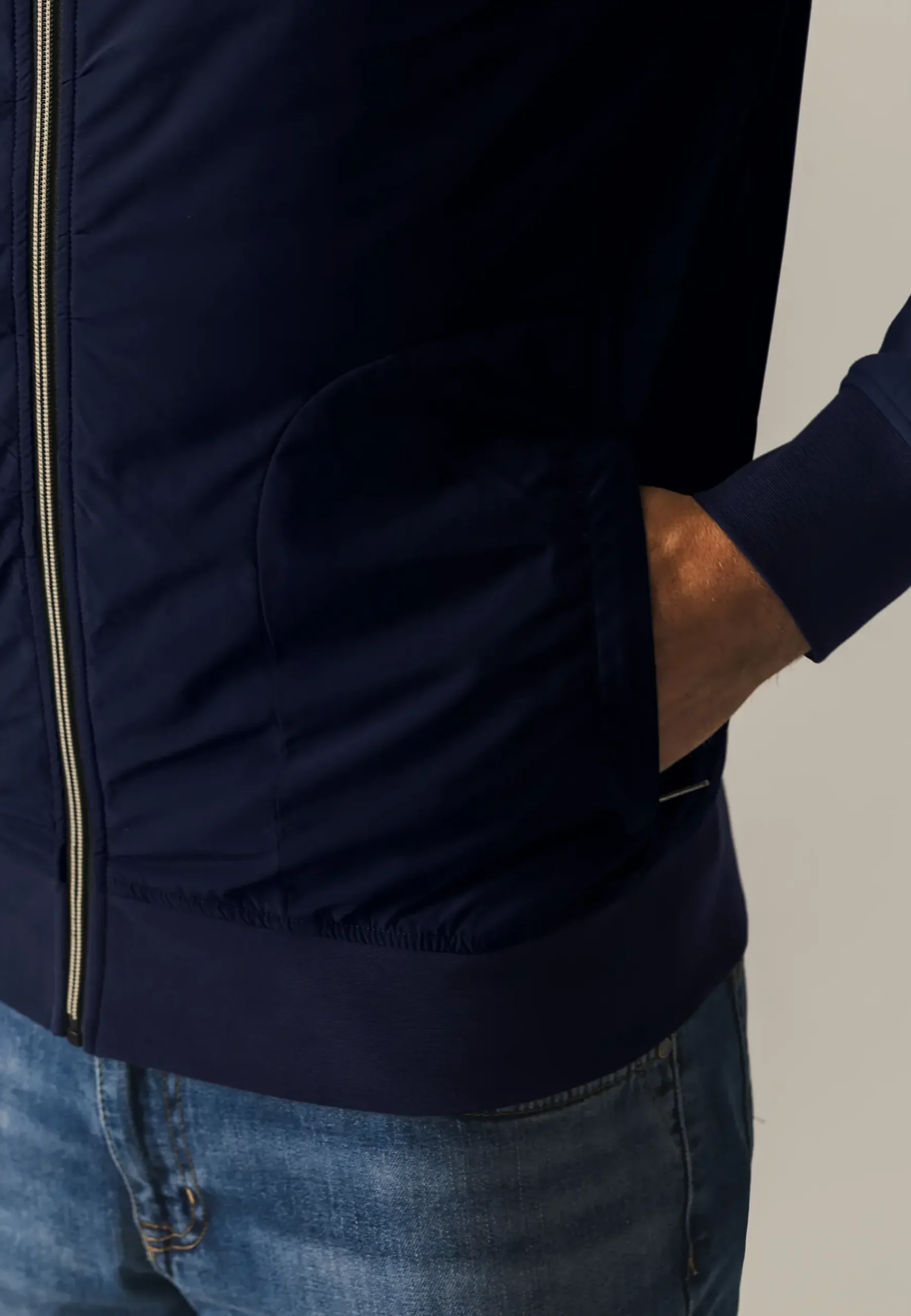 Online Sweatvest met nylon details Vesten