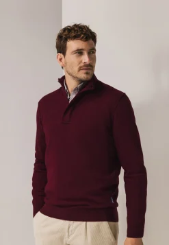 Trui met halve rits en nylon-details Truien