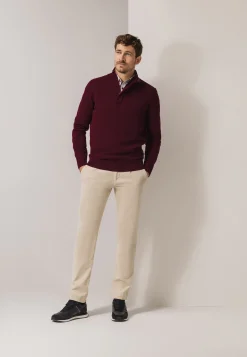 Trui met halve rits en nylon-details Truien