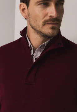 Trui met halve rits en nylon-details Truien