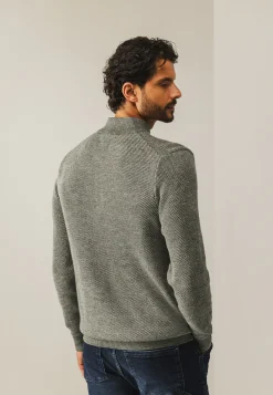 Hot Trui met halve rits en nylon-details Truien