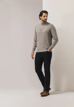 Discount Trui met halve rits en nylon-details Truien