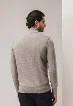 Discount Trui met halve rits en nylon-details Truien