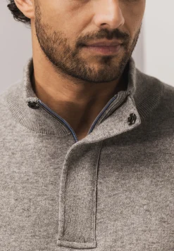 Discount Trui met halve rits en nylon-details Truien