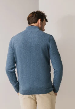 Trui met halve rits en rubberen badge Truien