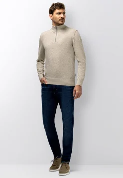 Discount Trui met halve rits en rubberen badge Truien