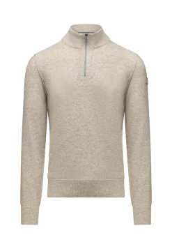 Discount Trui met halve rits en rubberen badge Truien