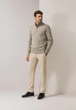 Clearance Trui met halve rits en rubberen badge Truien