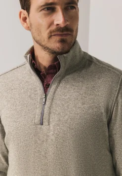 Clearance Trui met halve rits en rubberen badge Truien