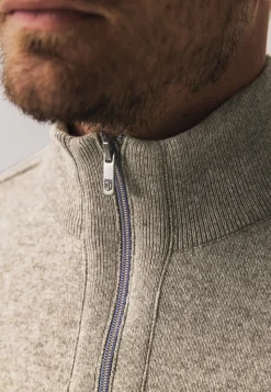 Clearance Trui met halve rits en rubberen badge Truien