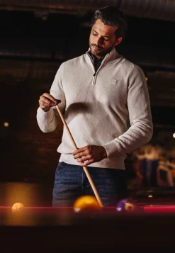 New Trui met halve rits en structuurpatroon Truien