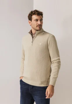 New Trui met halve rits en structuurpatroon Truien