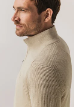 New Trui met halve rits en structuurpatroon Truien