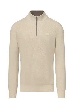 New Trui met halve rits en structuurpatroon Truien