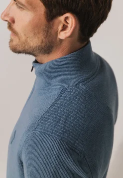 Hot Trui met halve rits en structuurpatroon Truien