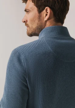 Hot Trui met halve rits en structuurpatroon Truien