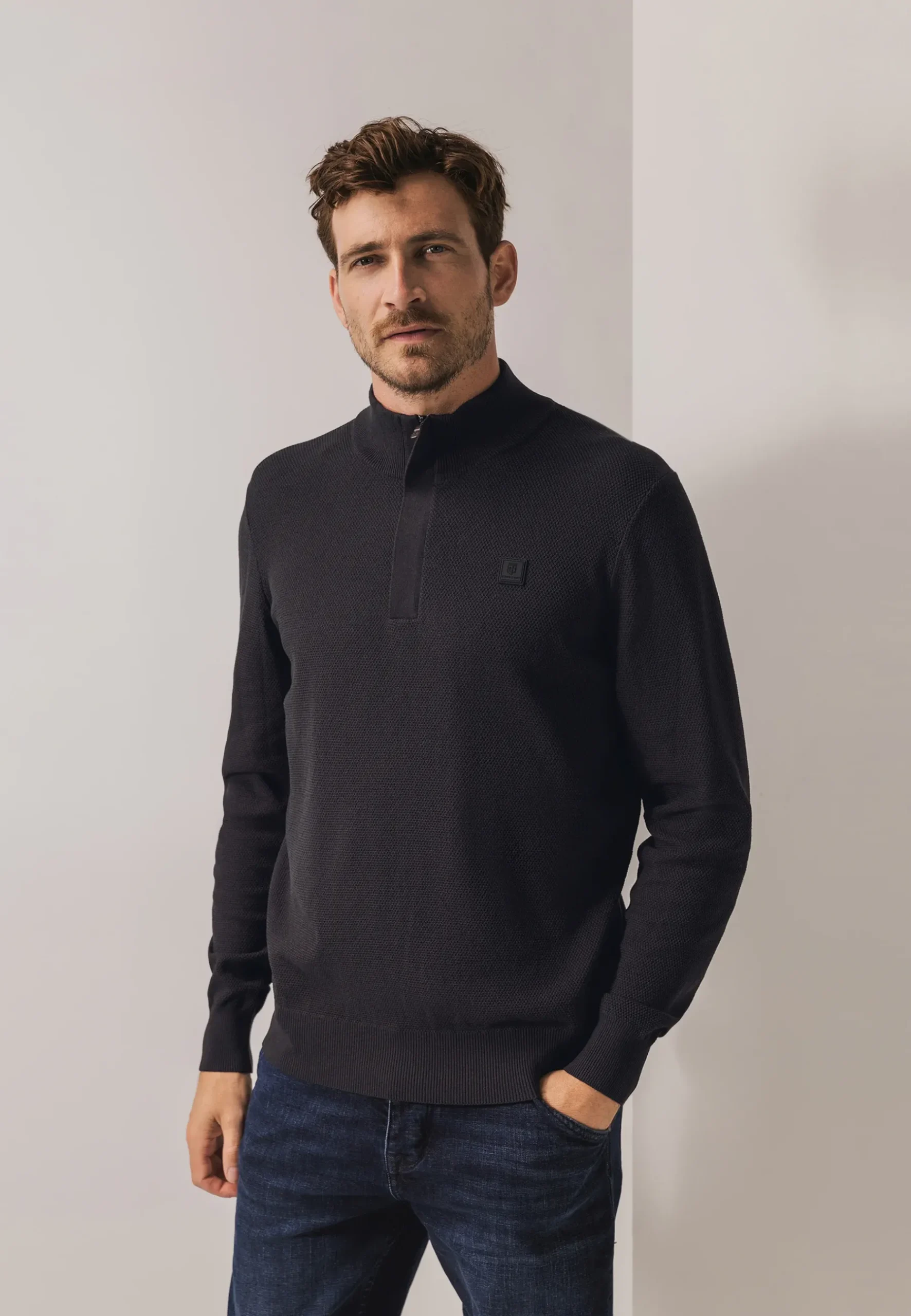 Discount Trui met rijstkorrelpatroon Truien