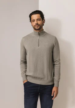 Hot Trui van katoen met halve rits Truien