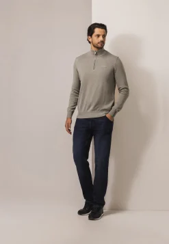 Hot Trui van katoen met halve rits Truien