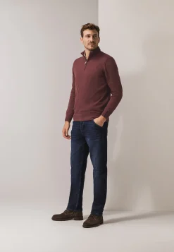 Discount Trui van katoen met halve rits Truien