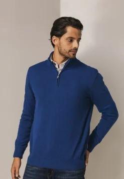 Clearance Trui van katoen met halve rits Truien