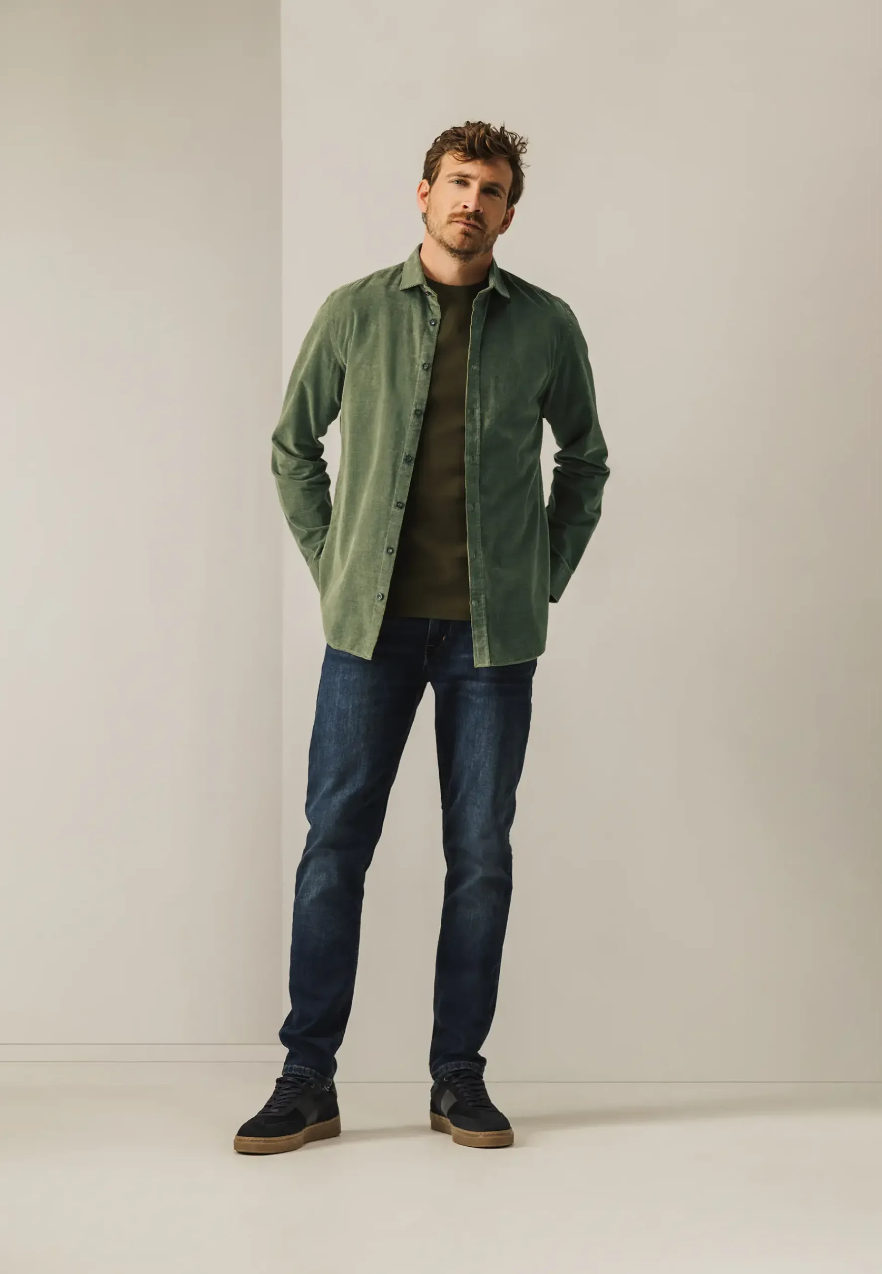 Discount Velours overhemd van katoen Overhemden