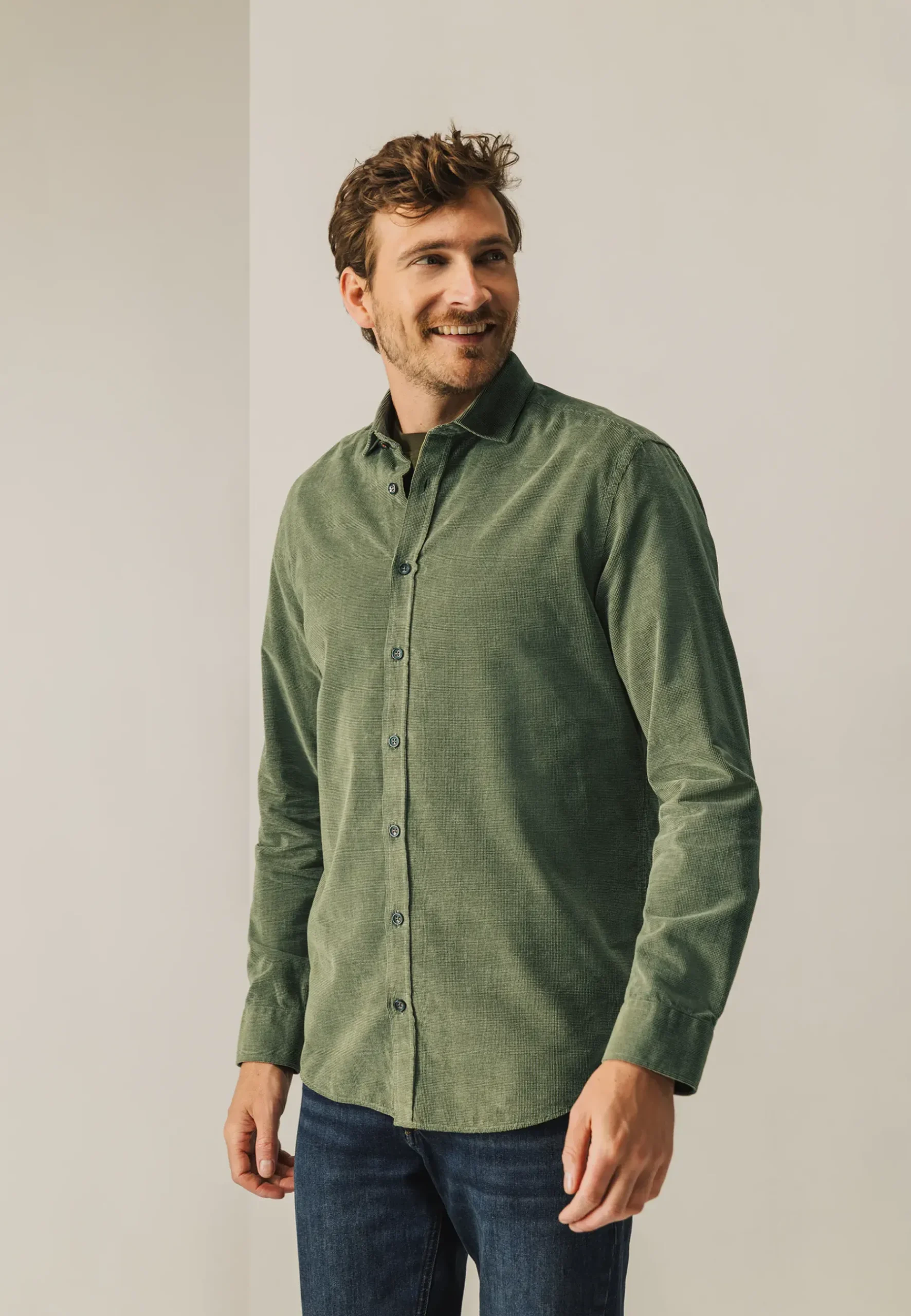 Discount Velours overhemd van katoen Overhemden