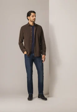 Velours overhemd van katoen Overhemden