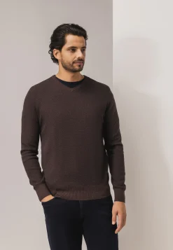 Outlet V-hals trui van biologisch katoen Truien