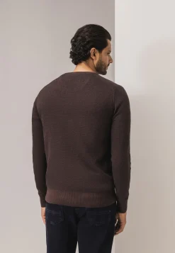 Outlet V-hals trui van biologisch katoen Truien